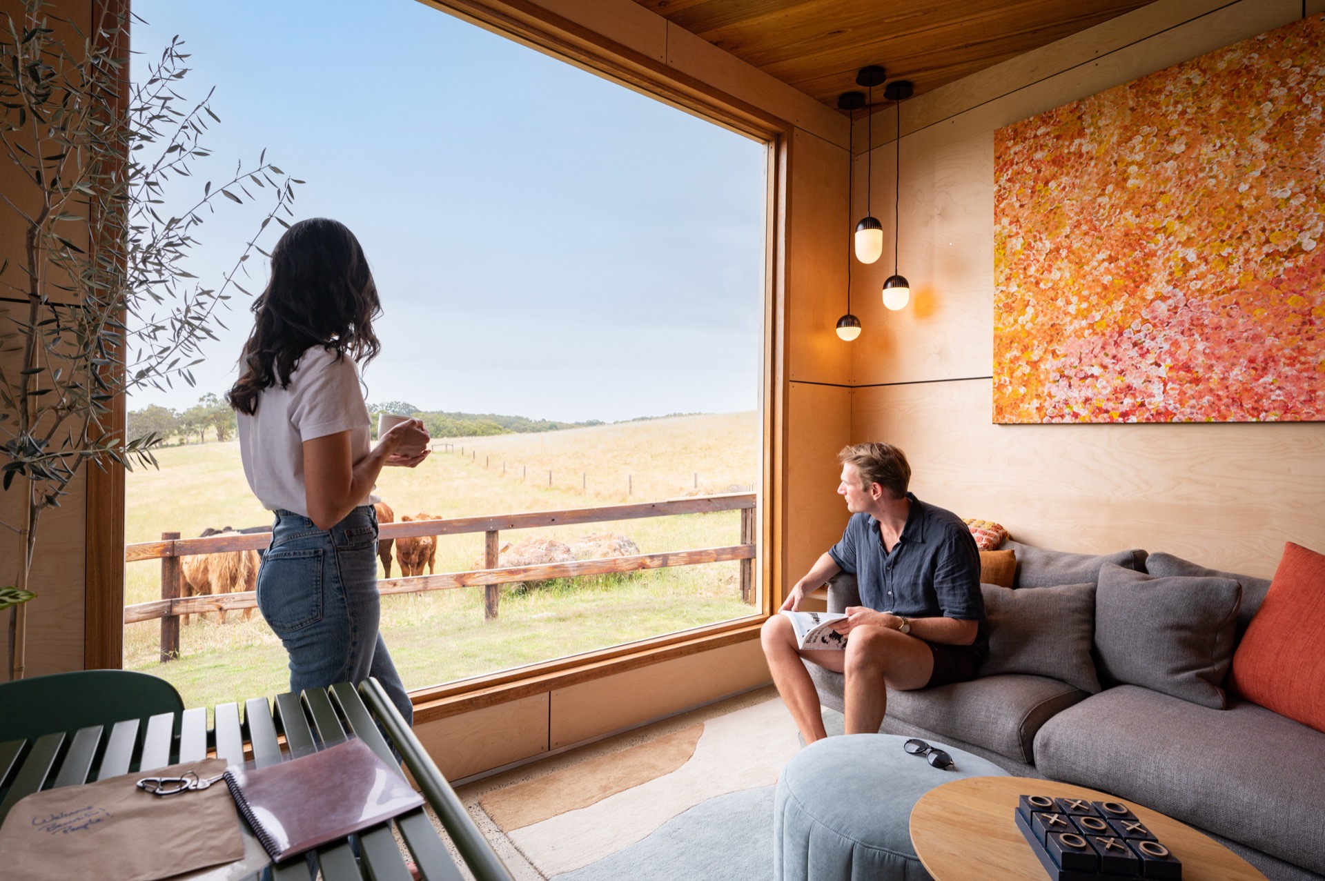 Casa Luna exterior — three connected pods on the hillside